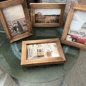 Rustic Brown Wooden Picture Frame Set